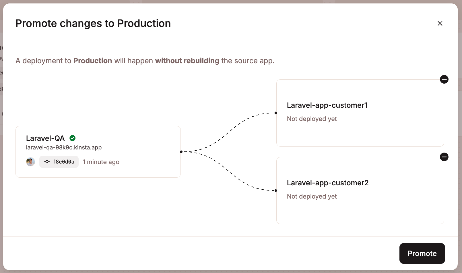 Promote your changes to multiple applications.